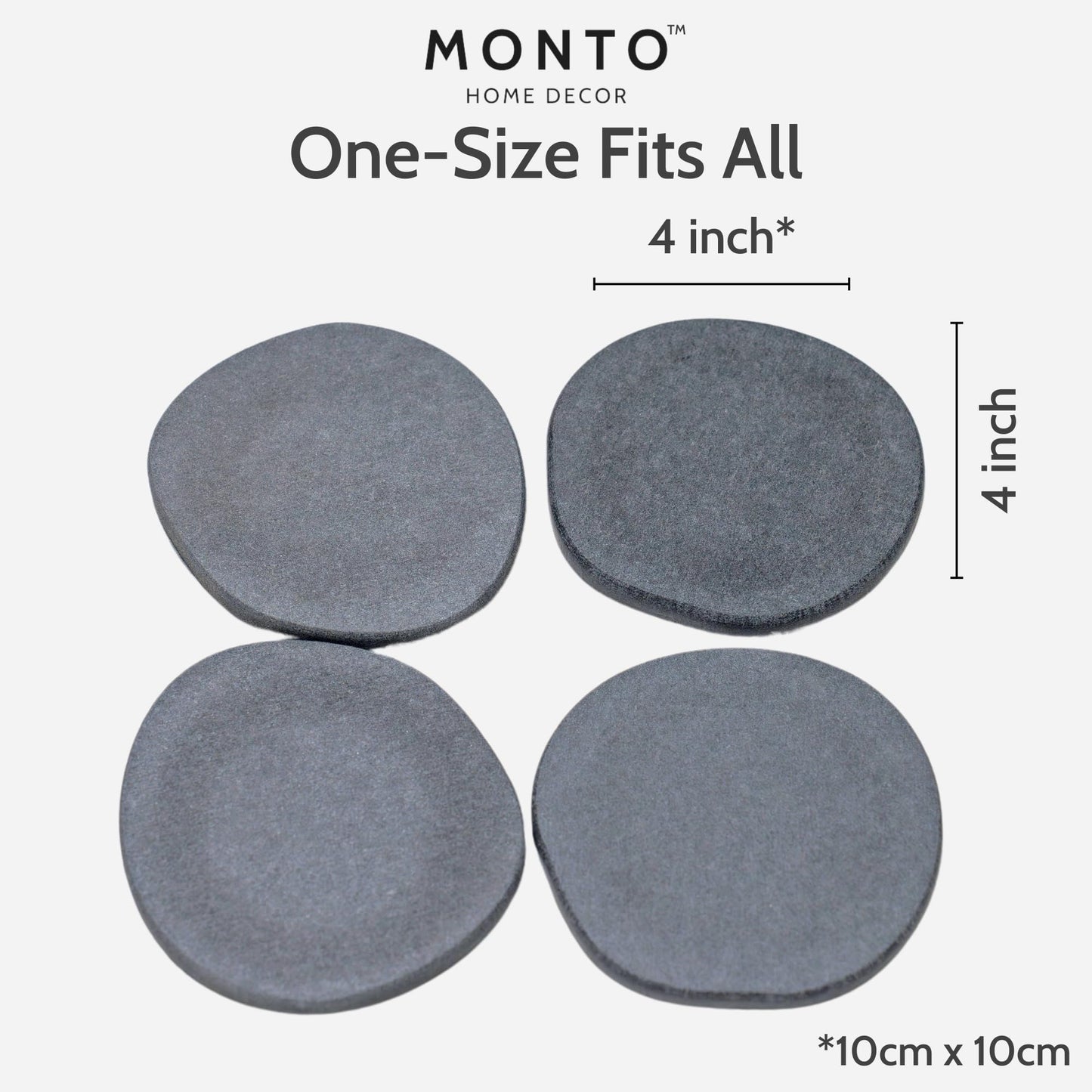 Magic Coasters - Coasters Set of 4, Diatomaceous Earth Stone Coasters for Instant Drying, Both Sustainable & Stylish (Midnight Peak)